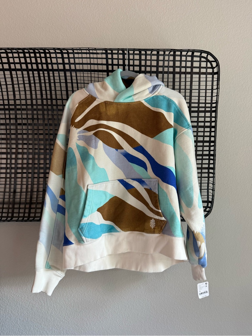 Free people a cut above printed hoodie ivory retro sun - Picture 2 of 6